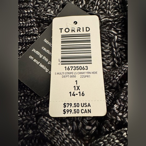 Torrid Chunky Pullover Hooded Raglan Sweater - Picture 6 of 6